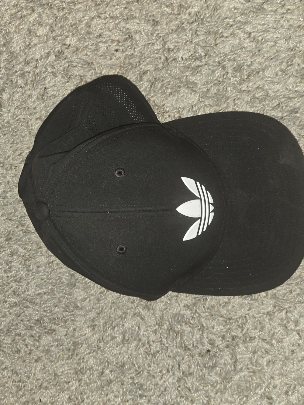 adidas Black Baseball Cap with White Trefoil Logo